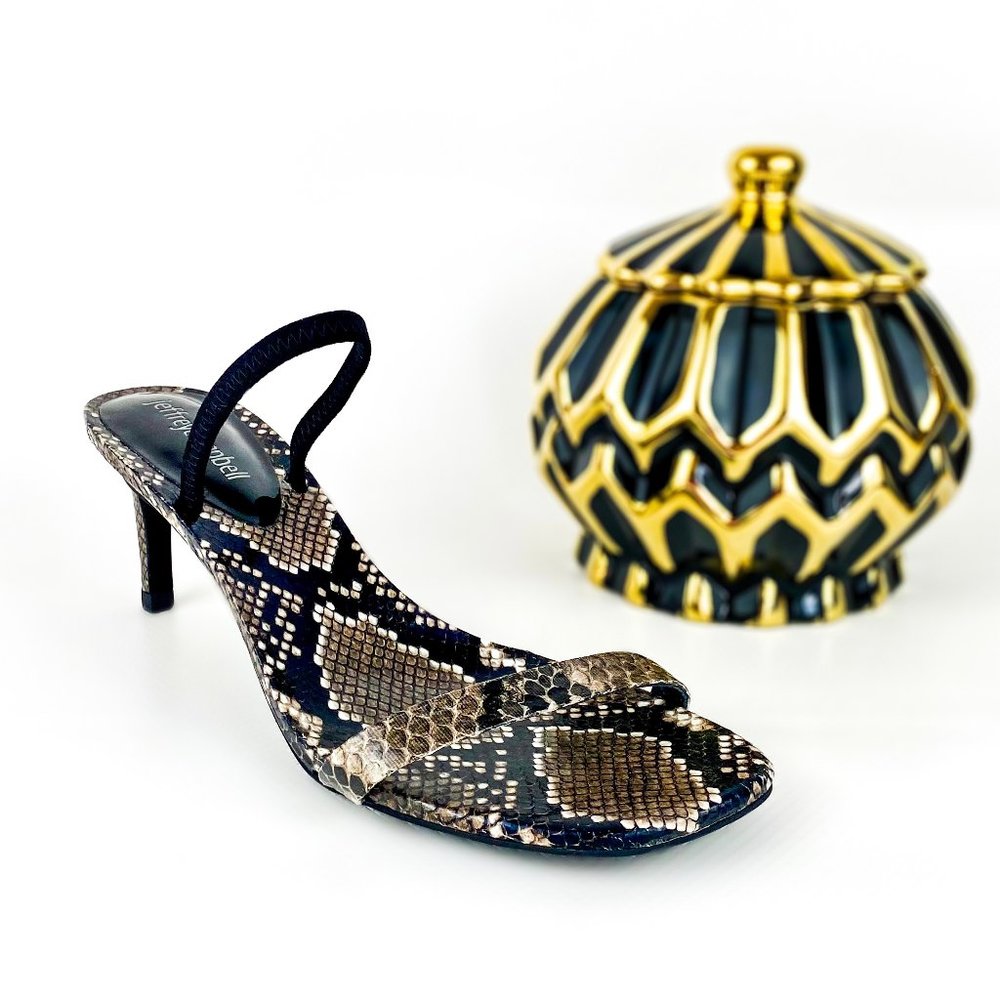 Jeffrey Campbell Snake Print Hera-Hi Sandal Size 8